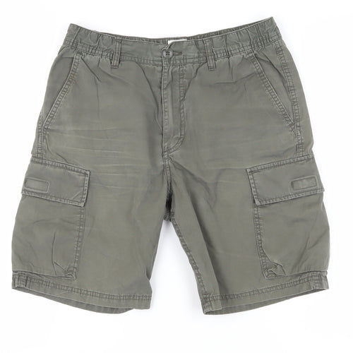 H&M Men's Green Cargo Shorts, Size S, Casual, Spring/Summer