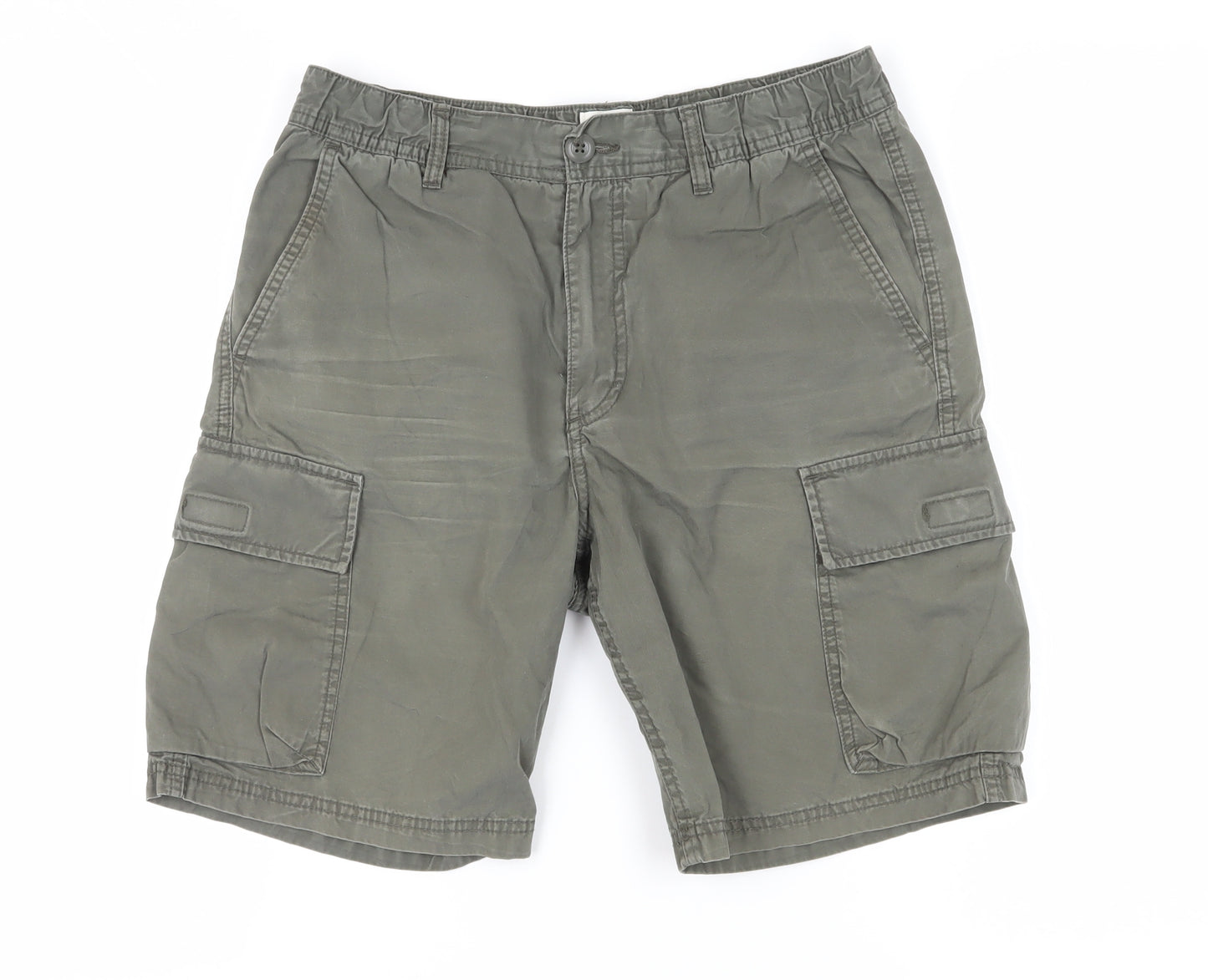 H&M Men's Green Cargo Shorts, Size S, Casual, Spring/Summer