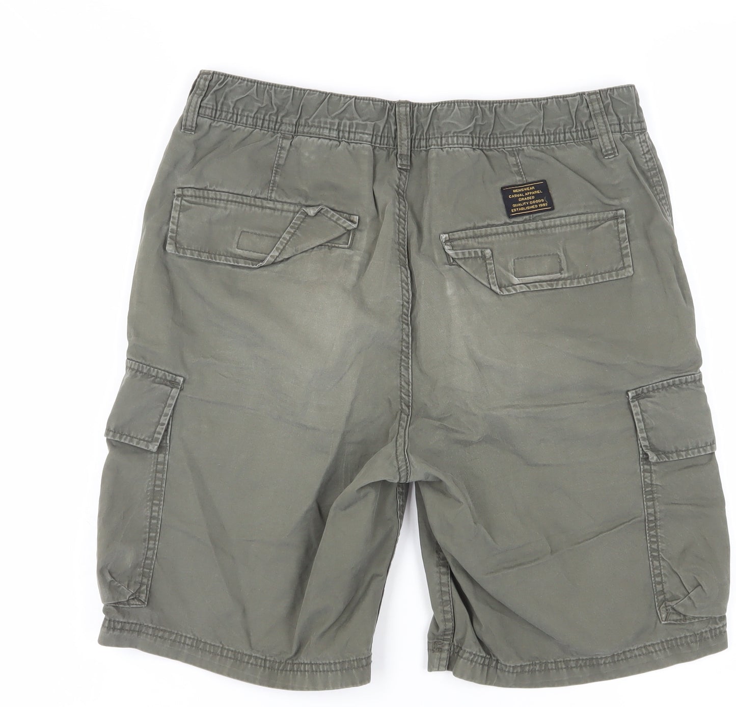 H&M Men's Green Cargo Shorts, Size S, Casual, Spring/Summer