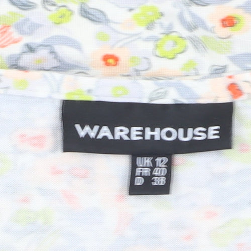 Warehouse Women's Multicoloured Floral Wrap Dress Size 12