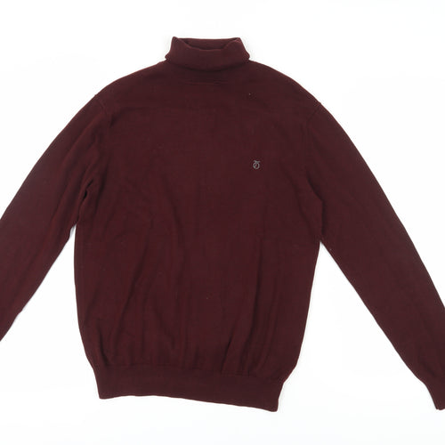 Peter Werth Men's Red Roll Neck Jumper M
