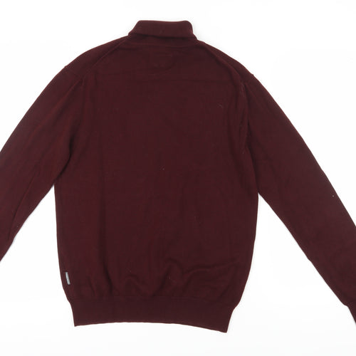 Peter Werth Men's Red Roll Neck Jumper M