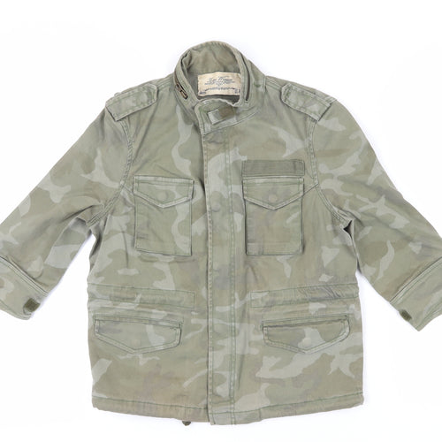 Zara Women's Green Camouflage Military Jacket M