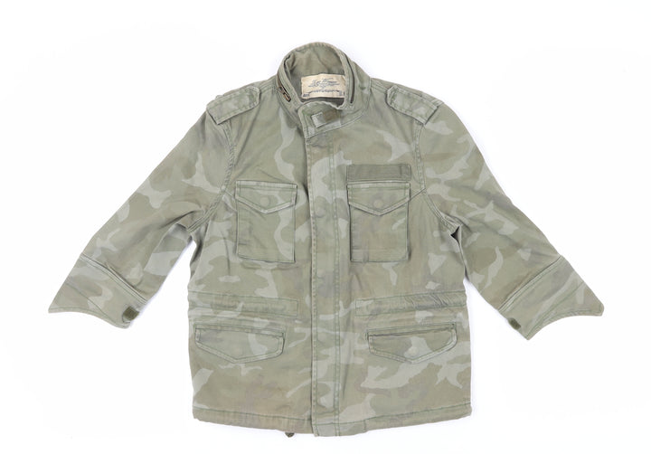 Zara Women's Green Camouflage Military Jacket M