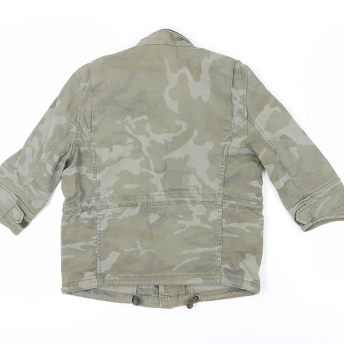 Zara Women's Green Camouflage Military Jacket M