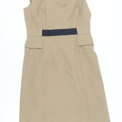 Laura Ashley Women's Beige Shift Dress Size 14
