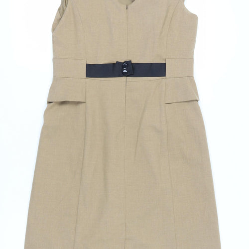 Laura Ashley Women's Beige Shift Dress Size 14