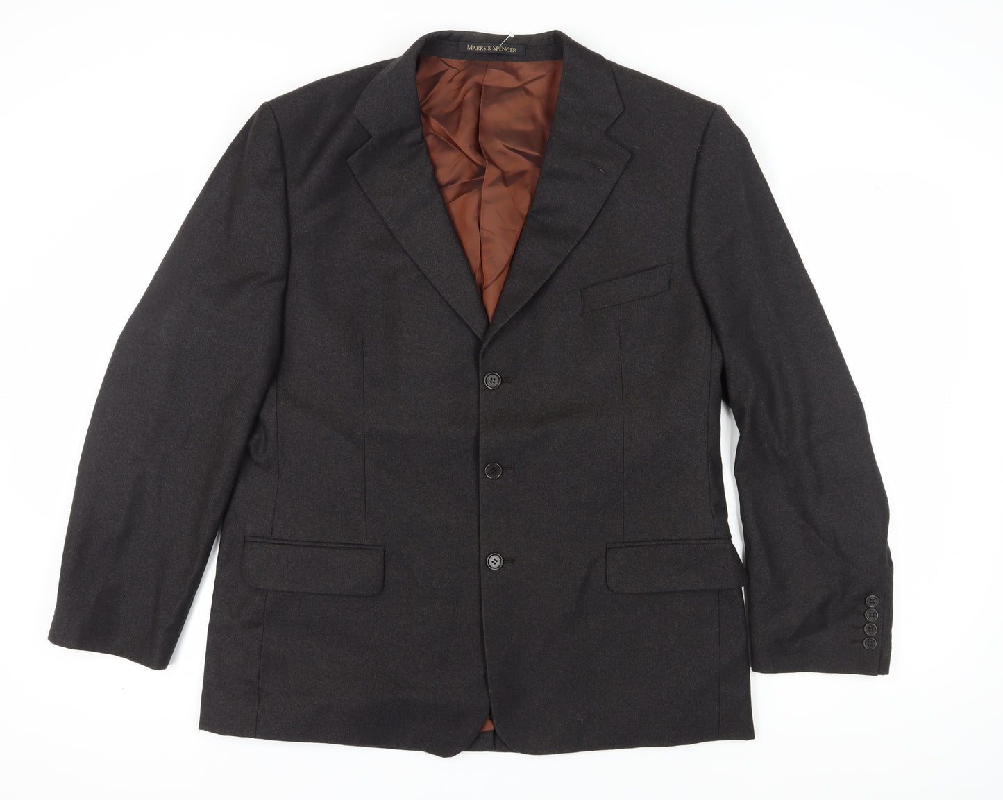 Marks & Spencer Men's Brown Wool Blazer 44 Long