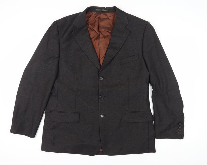 Marks & Spencer Men's Brown Wool Blazer 44 Long