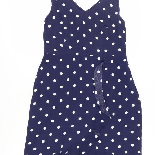 Bravissimo Women's Blue Polka Dot Wrap Dress Size 10