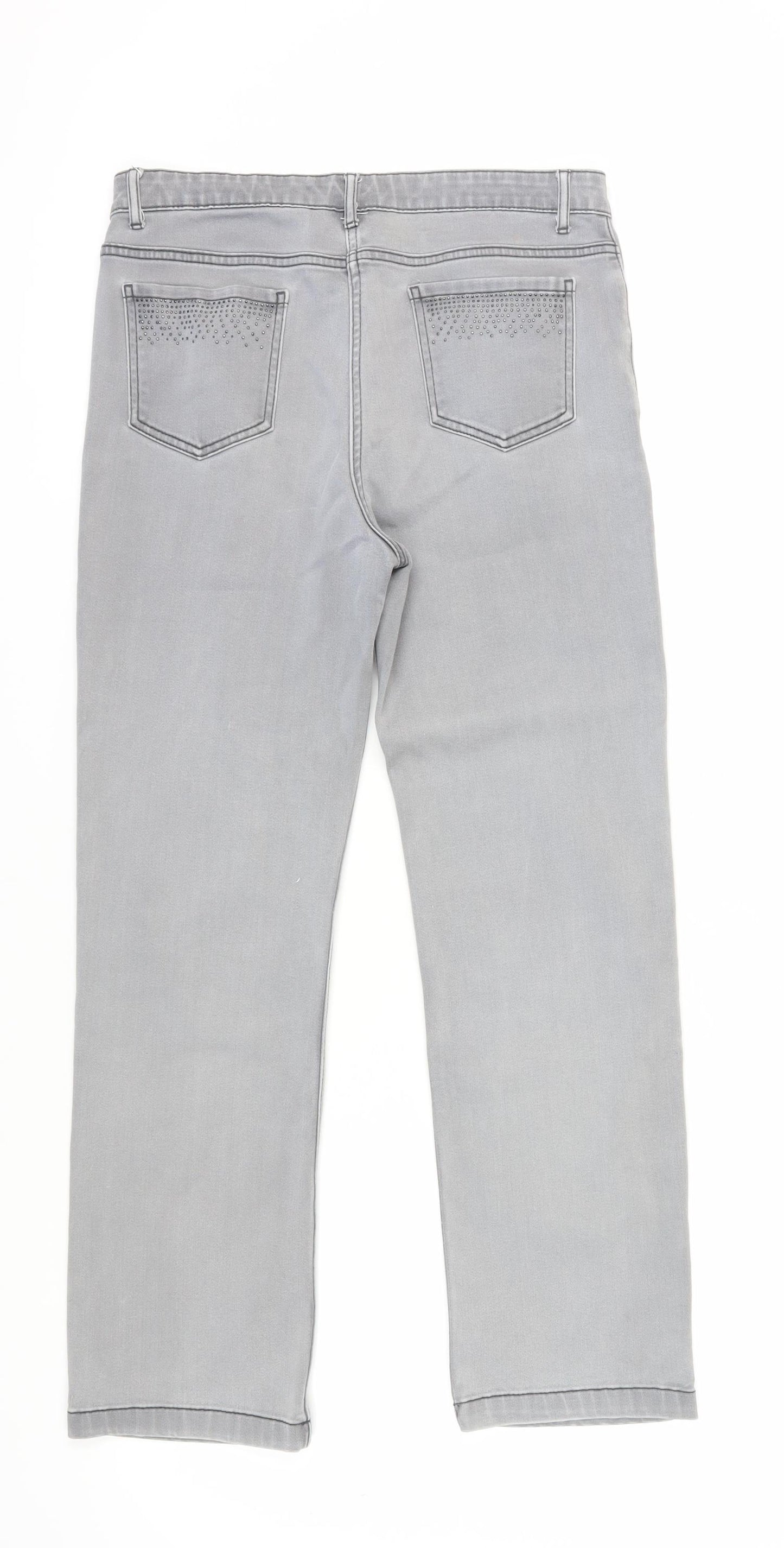 Marks and Spencer Women's Grey Straight Jeans Size 12