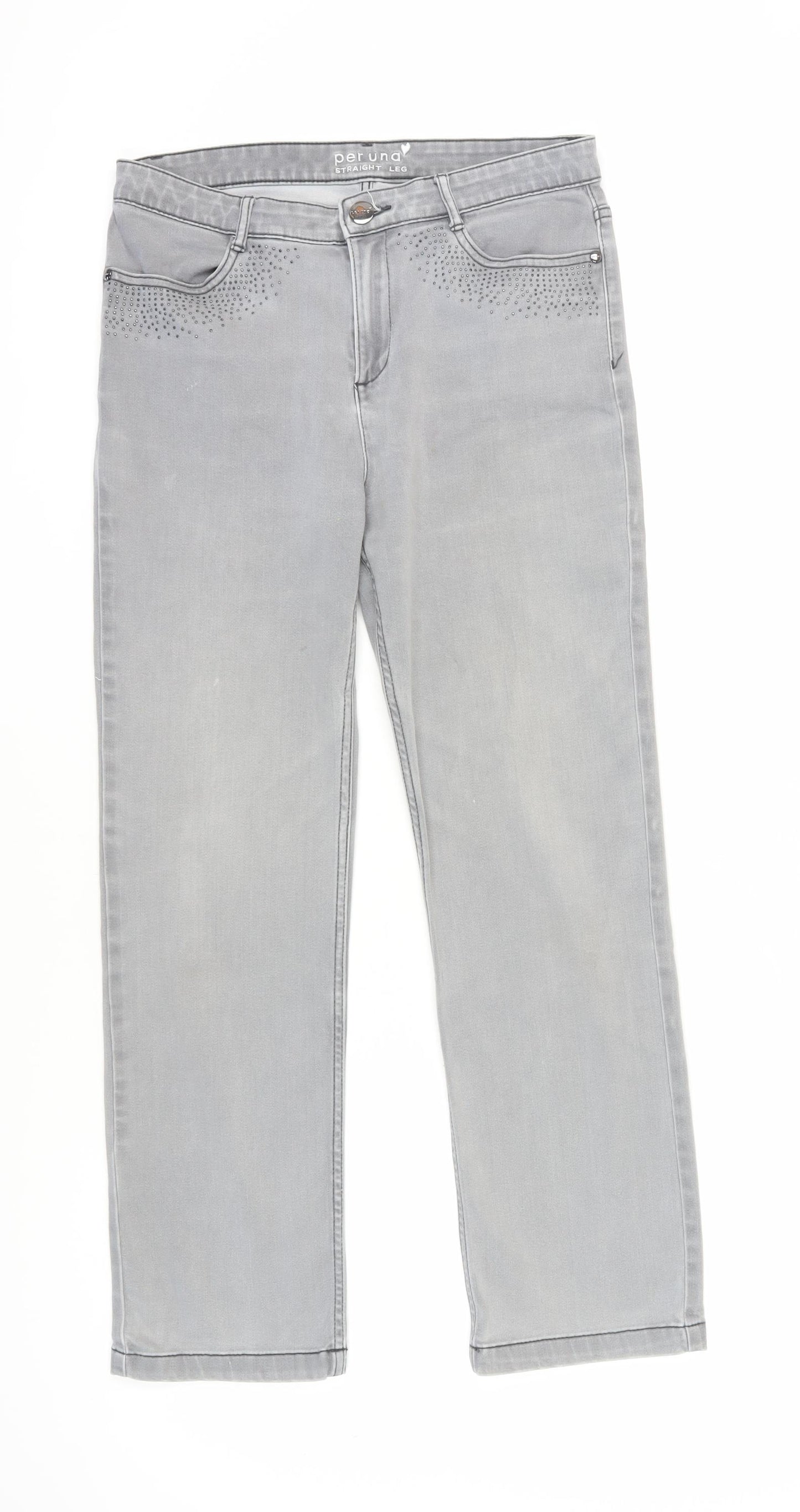 Marks and Spencer Women's Grey Straight Jeans Size 12