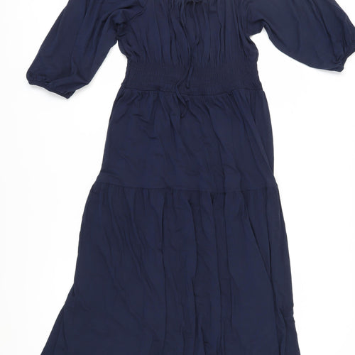 Marks and Spencer Women's Blue Midi A-Line Dress Size 12