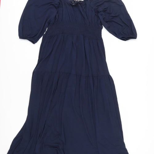 Marks and Spencer Women's Blue Midi A-Line Dress Size 12