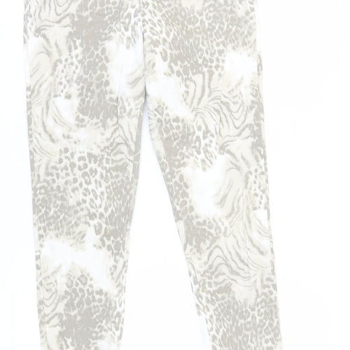 bpc Selection Women's Beige Animal Print Cropped Jeans Size 12