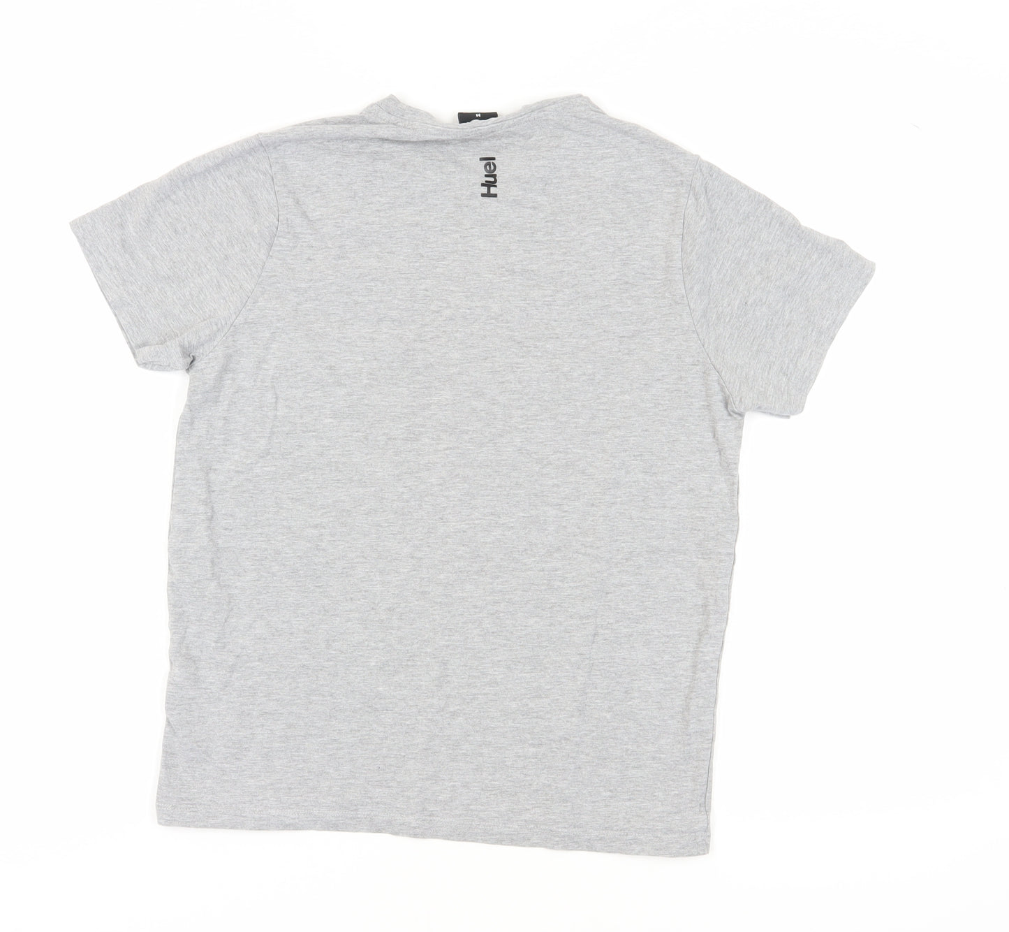 Huel Men's Grey Crew Neck T-Shirt, Size M, Logo Accent
