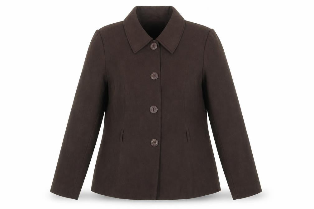 Front view of Mia Moda Women's Brown Blazer Jacket, size 18