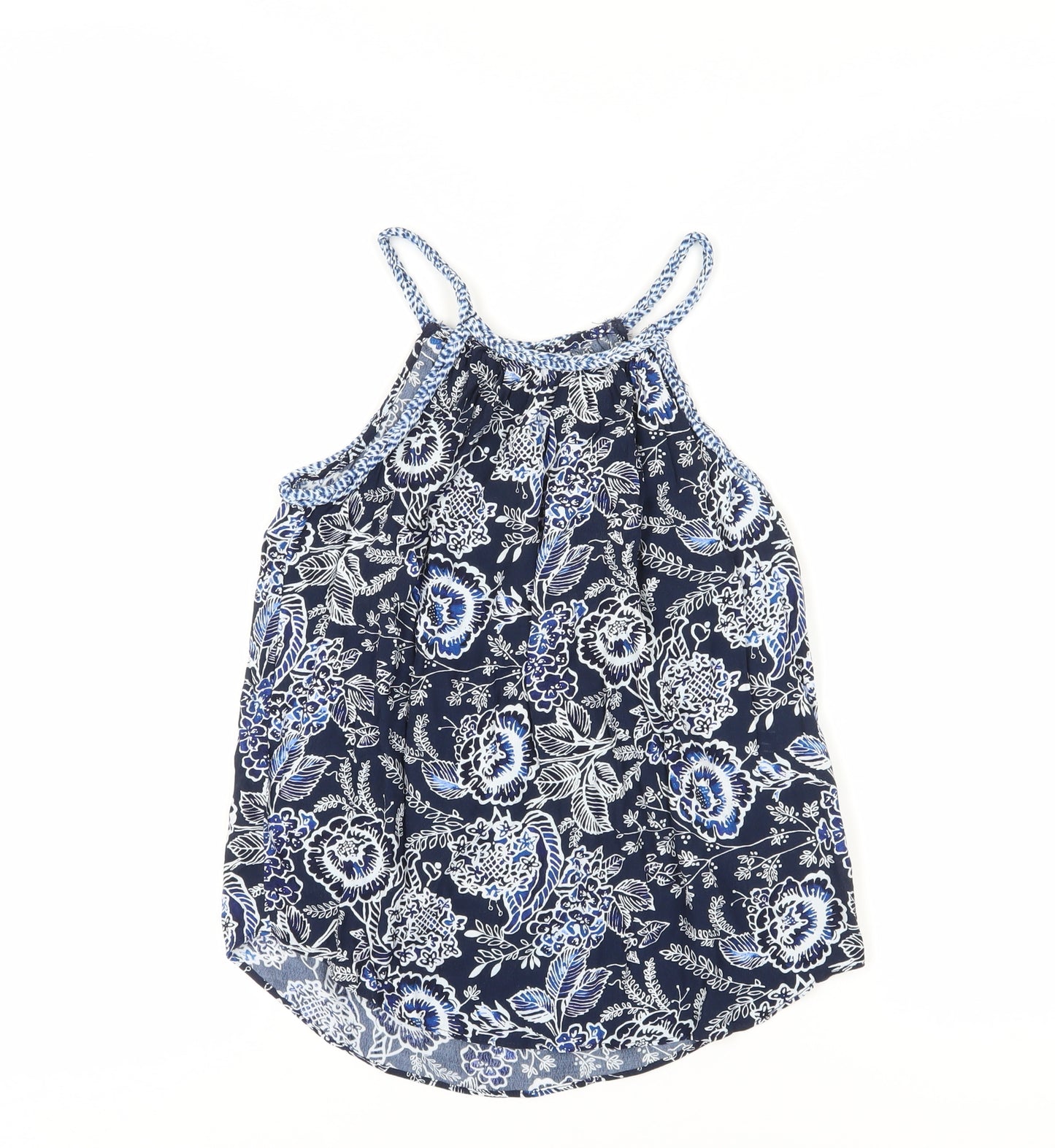 Gap Women's Blue Floral Halter Tank Top 2XS