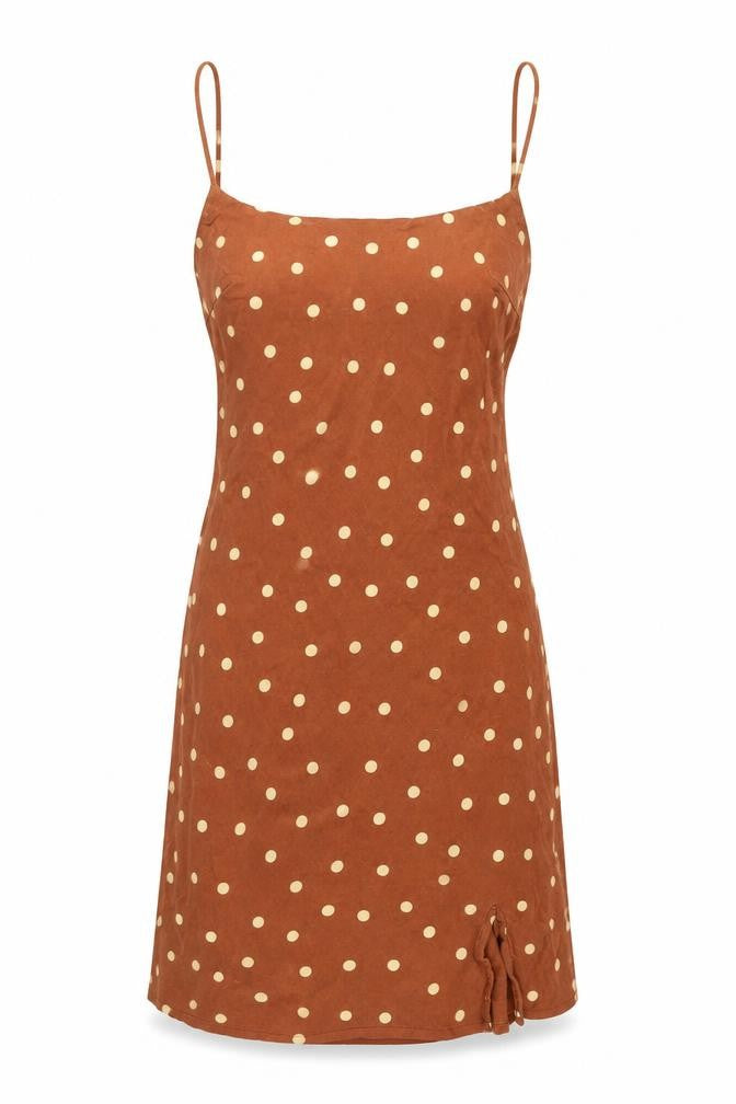 ASOS Design Women's Brown Polka Dot Slip Dress Size 4