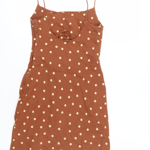 ASOS Design Women's Brown Polka Dot Slip Dress Size 4