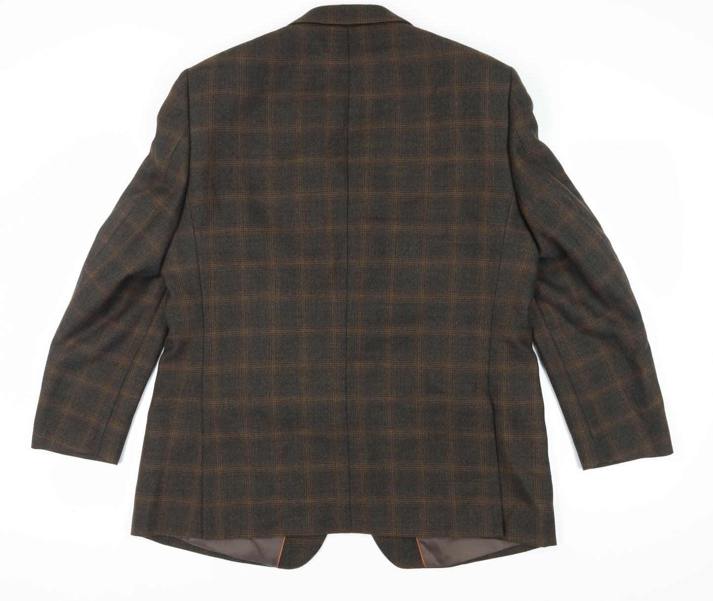 Greenwoods Elite Men's Brown Plaid Blazer Size 46R