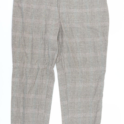 Marks and Spencer Women's Grey Check Trousers Size 18