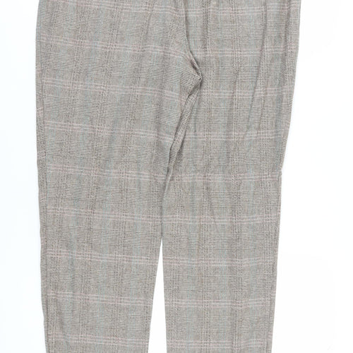 Marks and Spencer Women's Grey Check Trousers Size 18