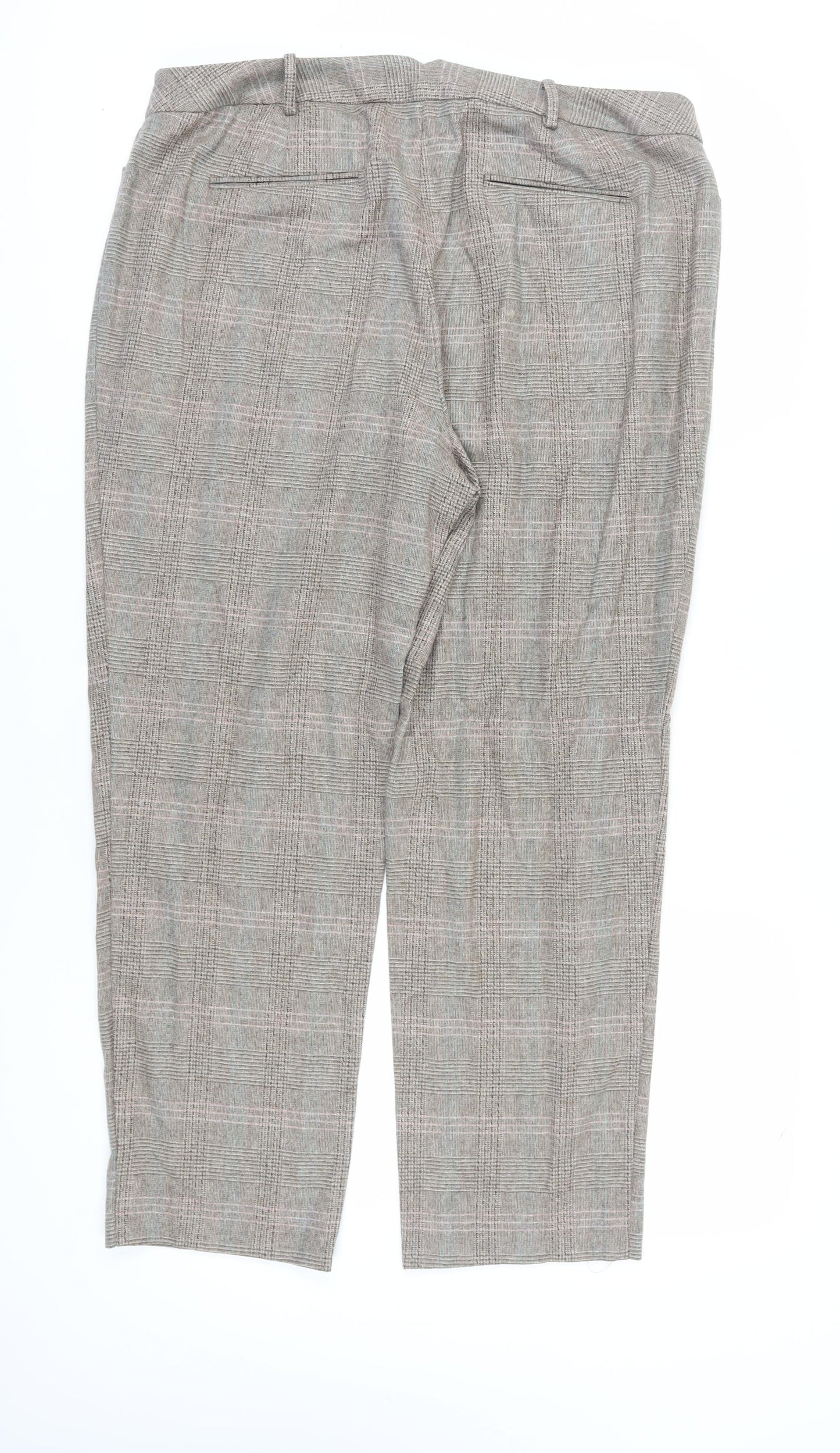 Marks and Spencer Women's Grey Check Trousers Size 18