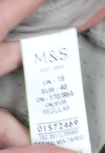 Marks and Spencer Women's Grey Check Trousers Size 18