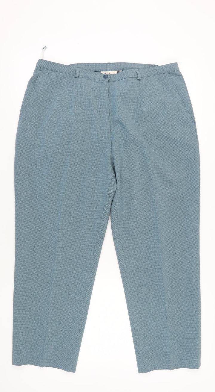 EWM Women's Blue Chino Trousers, Size 18, Herringbone
