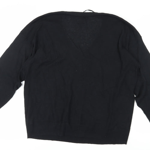 GAP Women's Black XL Pullover V-Neck Jumper