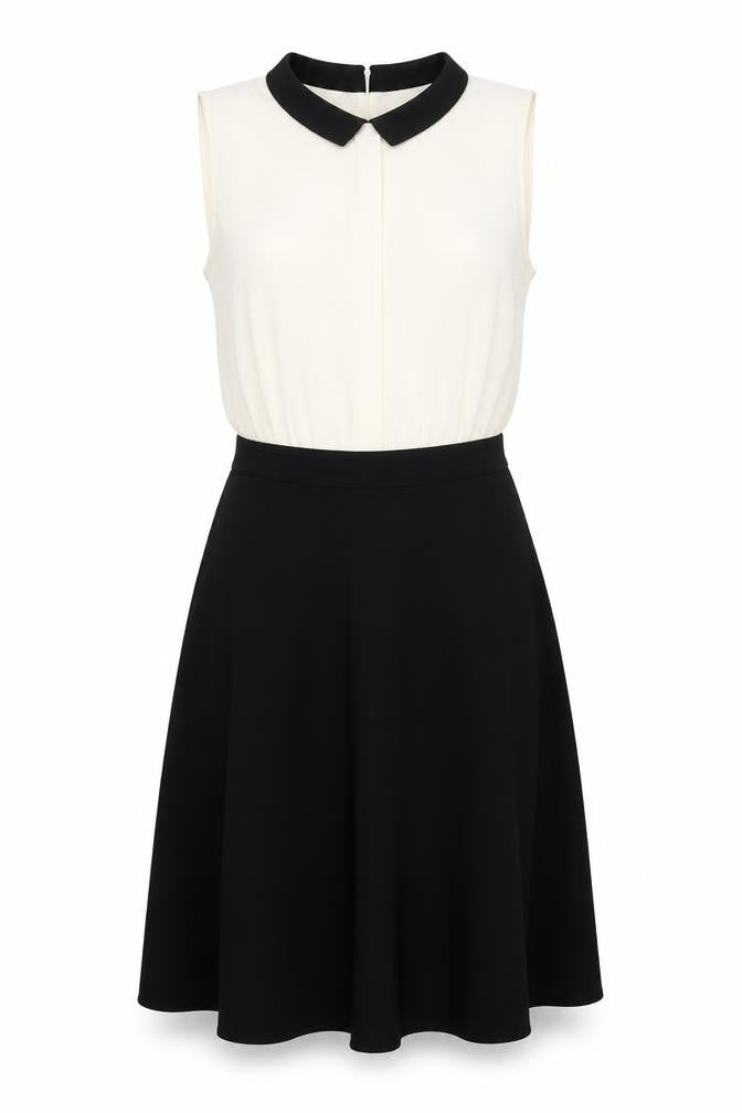 Front view of Dorothy Perkins Women's Black/White Shift Dress, size 10