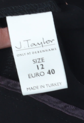 J. Taylor Women's Black High-Rise Straight Trousers