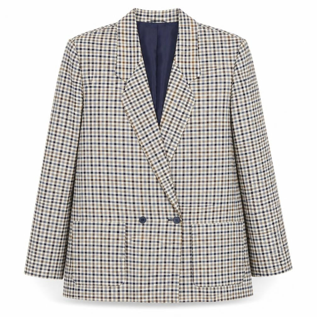 Front view of St Michael Women's Multicoloured Wool Blazer, size 14