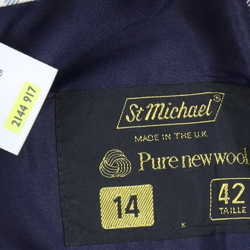 St Michael Women's Multicoloured Wool Blazer, Size 14