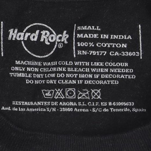 Hard Rock Black T-Shirt Unisex Adults Small