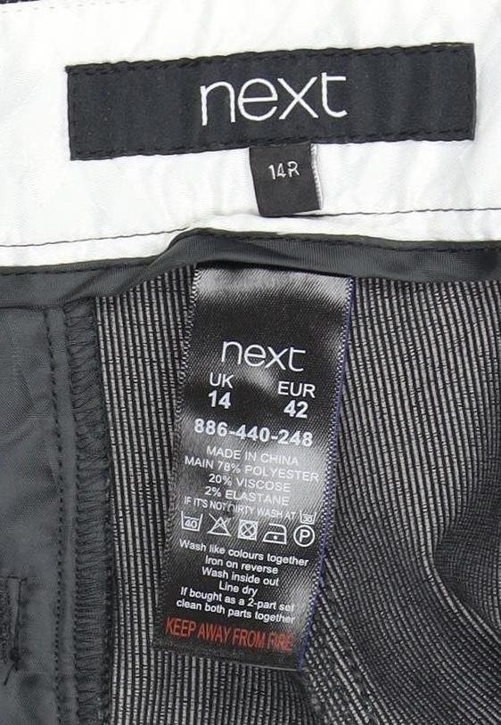 Next Women's Black Trousers - Size 14, Mid-Rise