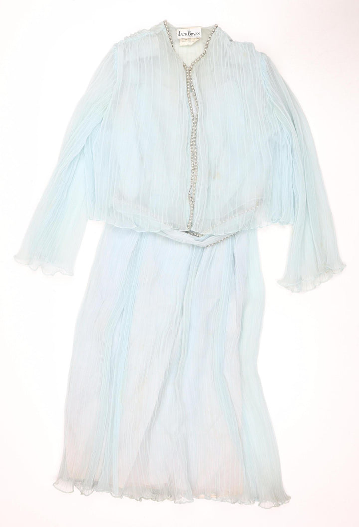 Jack Bryan Women's Blue Beaded Party Dress Size 14