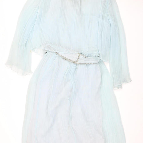 Jack Bryan Women's Blue Beaded Party Dress Size 14