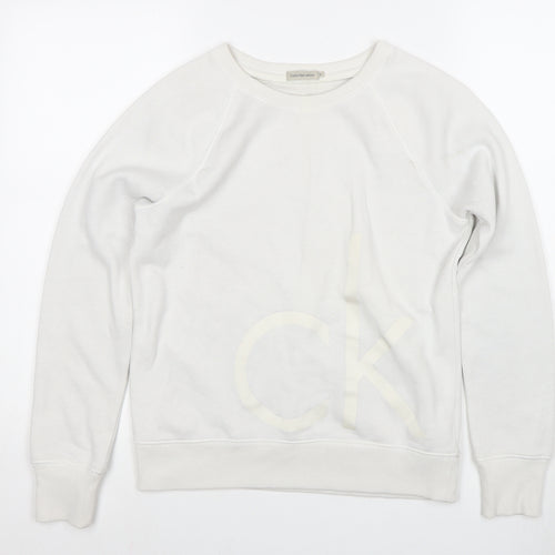 Calvin Klein Jeans Women's White Pullover Sweatshirt S