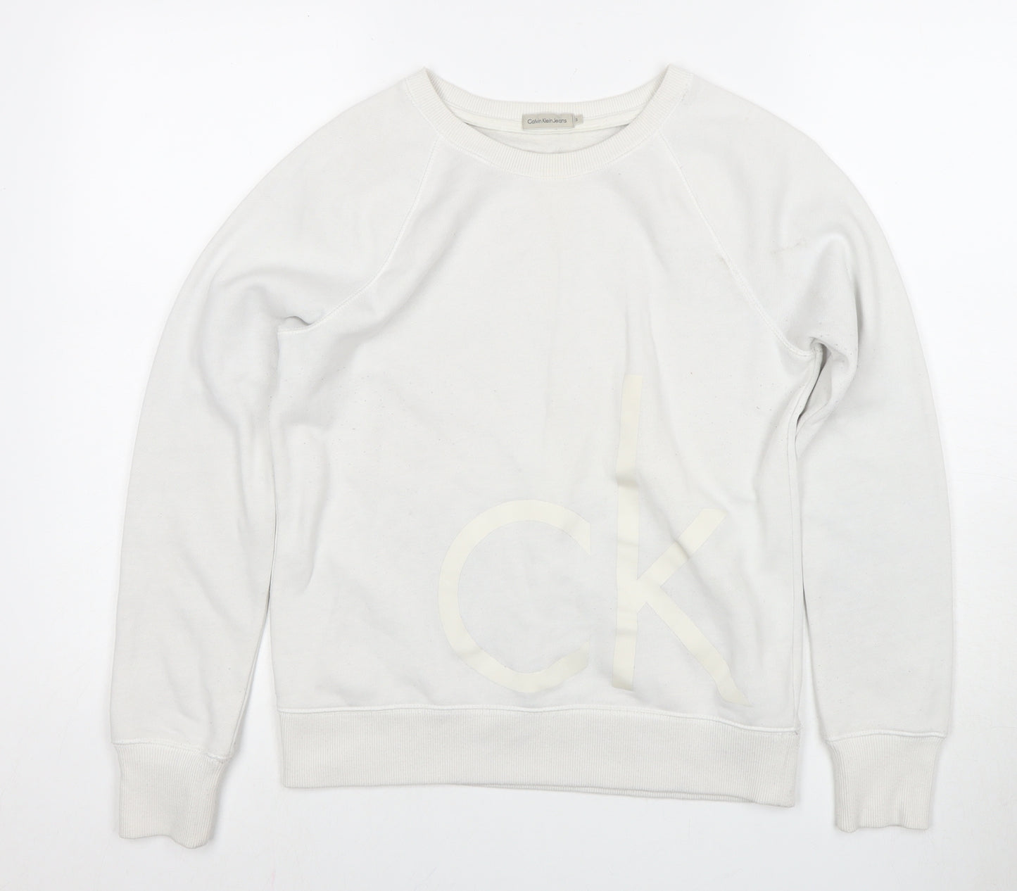 Calvin Klein Jeans Women's White Pullover Sweatshirt S
