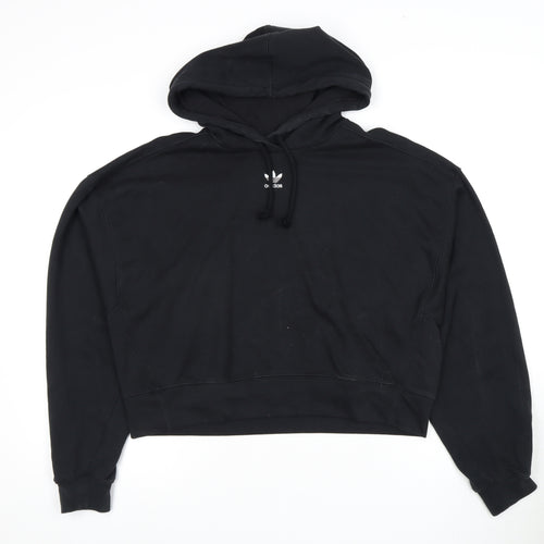 Adidas Women's Black Pullover Hoodie, Size 14, Regular Fit