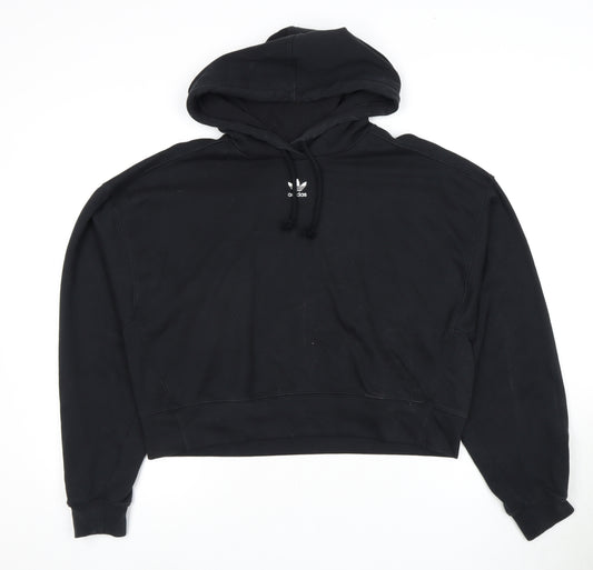 Adidas Women's Black Pullover Hoodie, Size 14, Regular Fit