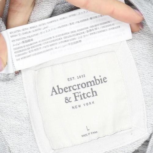 Abercrombie & Fitch Women's Grey Crew Neck Sweatshirt L
