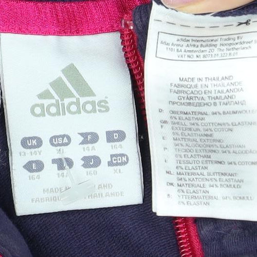 Adidas Girls Purple Full Zip Hoodie - 13-14 Years