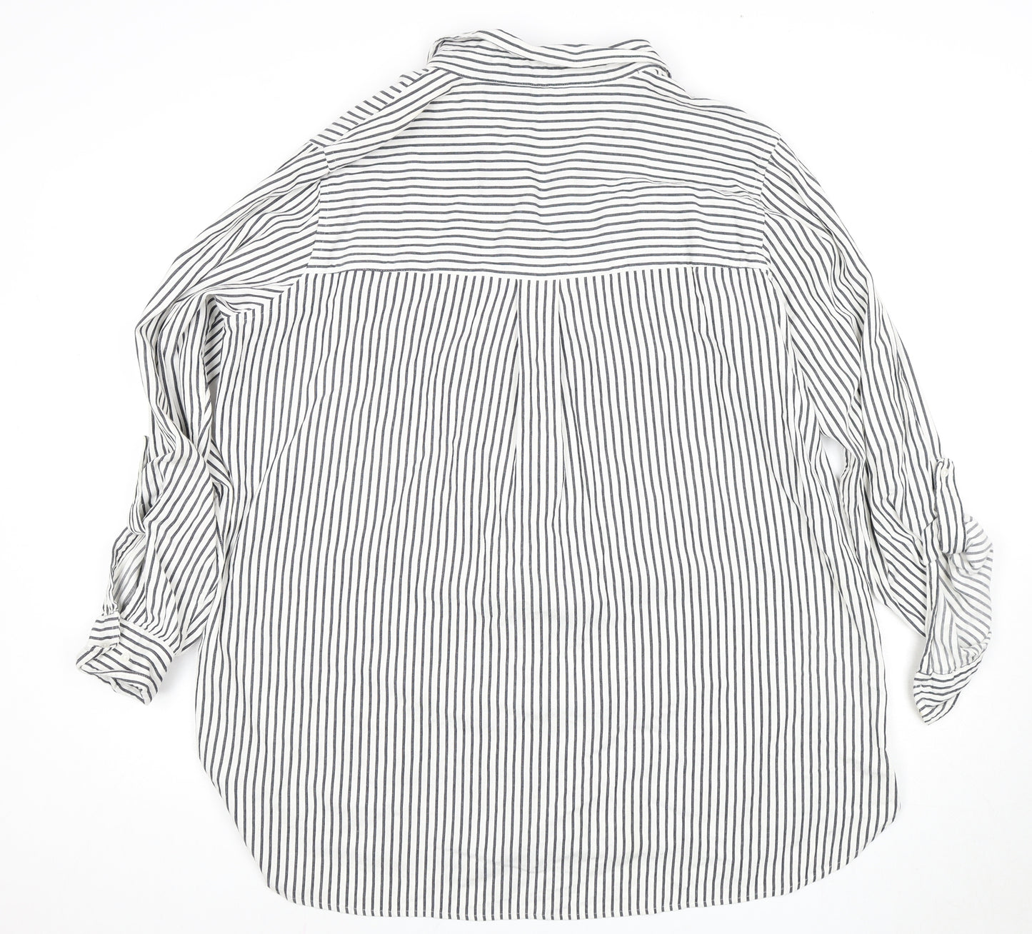 Next Women's Black Striped Button-Up Shirt Size 22