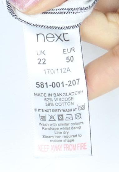 Next Women's Black Striped Button-Up Shirt Size 22