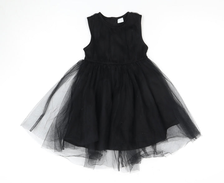 Next Girls Black Ball Gown Dress 3 Years Sleeveless Party