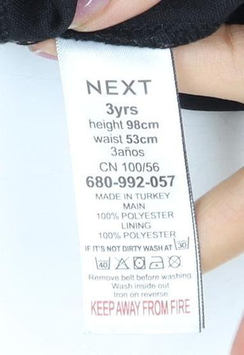 Next Girls Black Ball Gown Dress 3 Years Sleeveless Party
