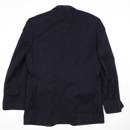 Centaur Men's Blue Wool Blazer 40 Long Two-Button Notch Lapel